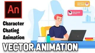 Character Chating Animation | Adobe Animate CC Tutorial | Vector Animation