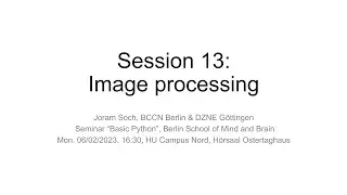 Session 13: "Image processing" (Basic Python, WS 22/23)