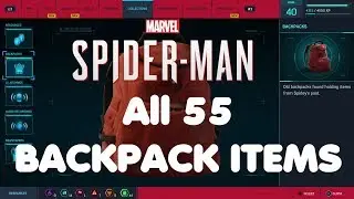Spider man PS4 all 55 backpack items (spiderman PS4 all backpack)