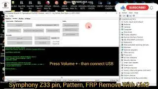 Symphony Z33 pin Pattern FRP Remove With CM2 Dongle