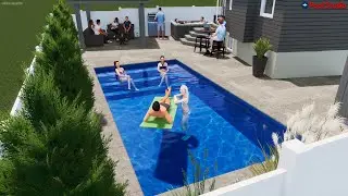 12 x 24 3D Swimming Pool Design with Composite Deck by Rideau Pools Ottawa