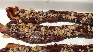Keto Low Carb Chocolate Pecan Crusted Bacon Recipe .5 Carbs
