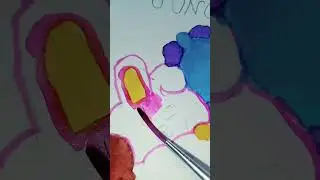 BT21 canvas painting pt2 #shorts #youtubeshorts #BTS #btsarmyforever #painting#drawing #haegum#bt21