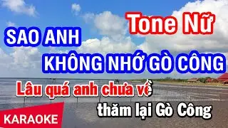 Karaoke Sao Anh Không Nhớ Gò Công Tone Nữ | Nhan KTV