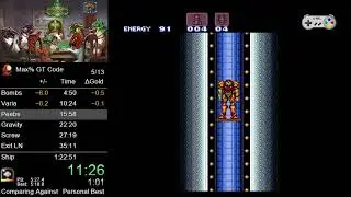 Super Metroid Max% GT Code in 1:22:42