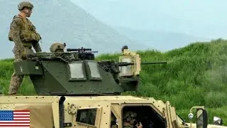 U.S. Marines Fire .50 Caliber Machine Guns From JLTV