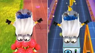 Ghost Minion Jumps Over the Obstacles at Minion Park & Bratt's Lair | Despicable Me: Minion Rush
