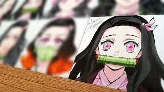 Drawing NEZUKO as 12 different ANIMES CHARACTERS