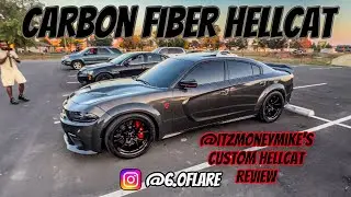 1 of 1 Carbon Fiber Wrapped Widebody Hellcat! ​⁠(⁠@itzmoneymike’s custom Carbon Cat) #hellcat #mopar