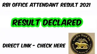 RBI Office Attendant Result 2020 -2021 declared || Rbi office attendant shortlisted candidates list