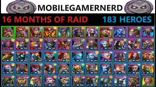 183 Champions Over 16 Months. Raid Shadow Legends F2P Mystery Shards Only.