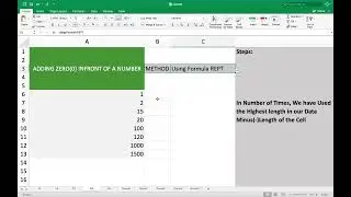 Adding Zero-0 infront of a Number in Microsoft Excel