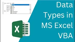 Data Types in MS Excel VBA
