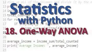Stats 18 One Way ANOVA