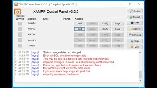 Troubleshooting MySQL XAMPP Server Shutdown Error | Error: MySQL shutdown unexpectedly.