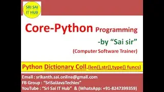 Python Dictionary Collection with len(), str(), type() functions | Python dict datatype | Py | 