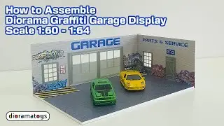 Scale 1:60 - 1:64 Graffiti auto garage Diorama Street art Model car display