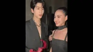 Zhang Linghe and Davikah little interaction from the event #GucciCruise25 #zhanglinghe #davikah