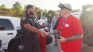 COP rolls up on us - We put GOGGLES on him