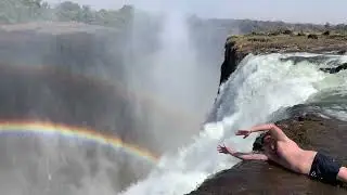 Sitting right on the edge of Devils Pool on the Zambezi River