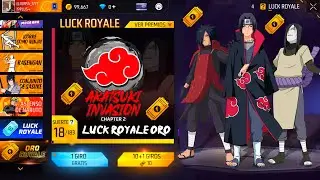 YA SALIO! NUEVA LUCK ORO ROYALE ESPECIAL AKATSUKI INVASIÓN EN FREE FIRE FEBRERO 2025 LATAM CLAIM FF