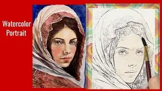 Watercolor portrait painting