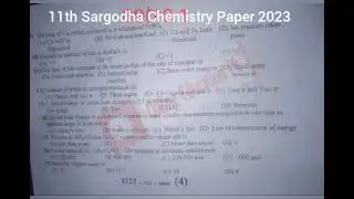 1st Year Chemistry Paper Sargodha Board 2023