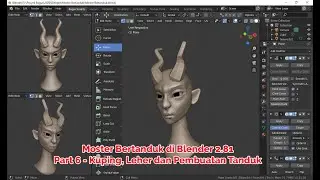 Membuat Moster Bertanduk di Blender 2.81 Part 6   Kuping, Leher dan Pembuatan Tanduk