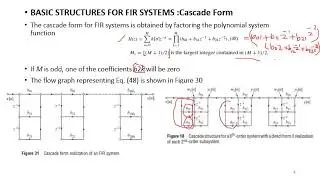Lec 23 DSP Video BASIC STRUCTURES FOR FIR SYSTEMS Filters