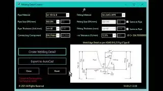 Vb.net Welding detail creator as per ASME B16.25 Fig6b