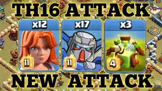 NEW TH16 ATTACK STRATEGY! 12 VALKYRIE + 17 MECHA + 3 OVERGROWTH ATTACK STRATEGY coc gal