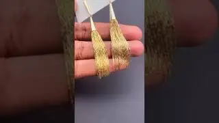 Long Chain Glossy Copper 18k Gold Dangling Tassel Earring for Women