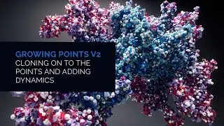 Growing Points V2 with Cinema 4D Scene Nodes and Dynamics
