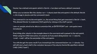 What is the difference between CMD and ENTRYPOINT in a Dockerfile?