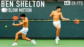 Ben Shelton Slow Motion | Forehand Backhand & Serve