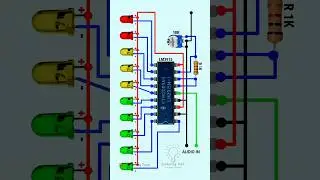 VU meter | Music 🎵 reactive lights circuit | Lights on music #musiclight #diy