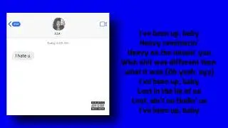 SZA - I Hate U (Lyrics)