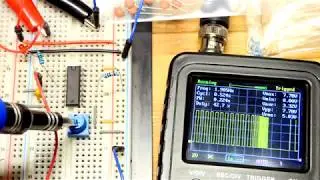 First 4046 voltage controlled oscillator circuit VCO oscilloscope and LED circuit CD4046 CD4046B