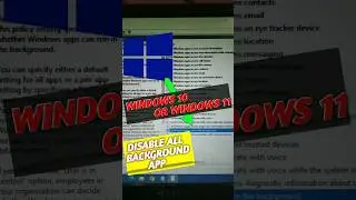 How To Disable all Background Running Apps In Windows 10 or 11 #shortsvideo #gpedit #computertechie