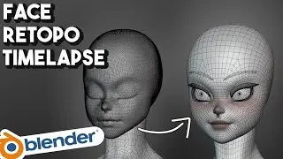 FACE RETOPOLOGY IN BLENDER - TIMELAPSE