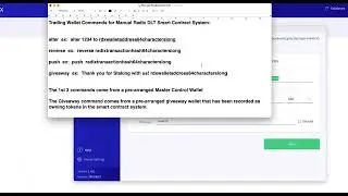 Radix Kickstart manual smart contract owner alteration and giveaway command instructional video