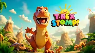 T-Rex Stomp! 🦖 | Dinosaur Song for Kids | Fun 3D Animation | Learn and Dance with T-Rex