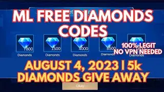 REDEEM CODES ML AUGUST 4 2023 | 5K DIAMONDS GIVE AWAY