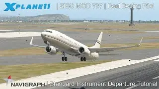How to fly a SID by Real Boeing 737 Pilot | ZIBO MOD 737 | X-Plane 11