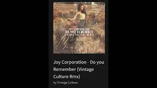 Joy Corporation - Do you Remember (Vintage Culture Rmx)