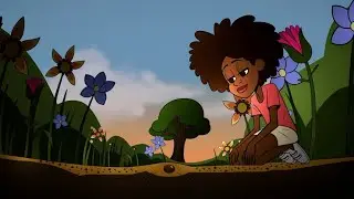 A young girl plants herself in the ground and watches herself grow into her best self