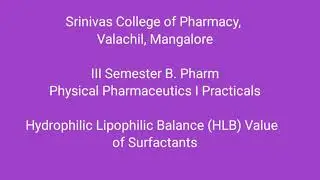 Determine HLB value of Surfactants