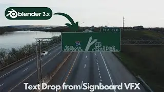 Text Drop from Signboard VFX Blender Tutorial | #blendertutorial #blender3d #blender #blendervfx
