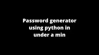Python Project in 54sec | Password Generator #shorts