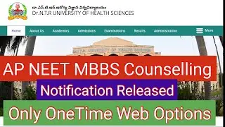 AP NEET MBBS Counselling Notification Released #weboptions #neet #neet2024 #neetmbbs